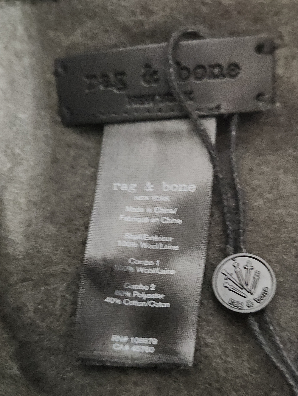 NWT Rag&Bone Mixed Media Trench Poncho. Size 1 - Picture 10 of 11
